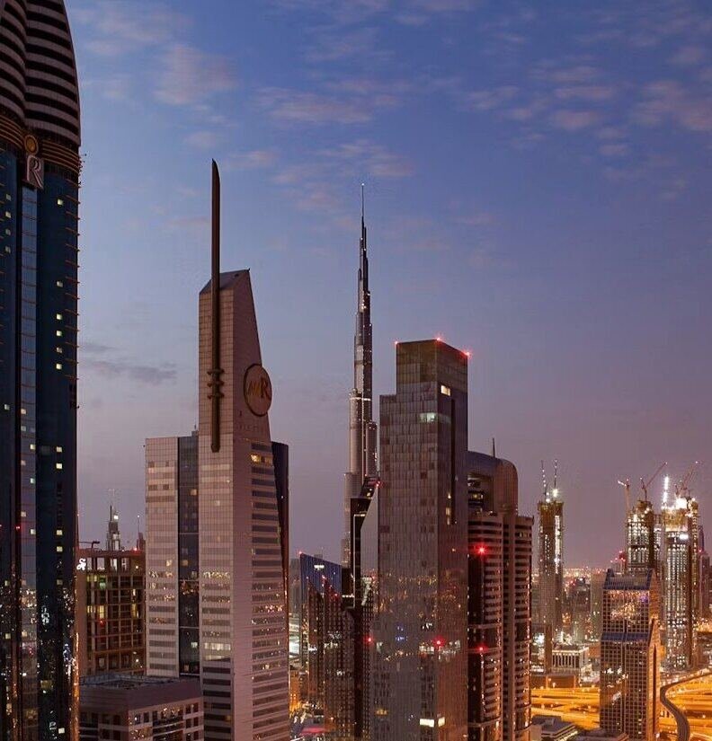 Dubai high-rise towers at dusk (illustrative photo) – not a photo of La Mer