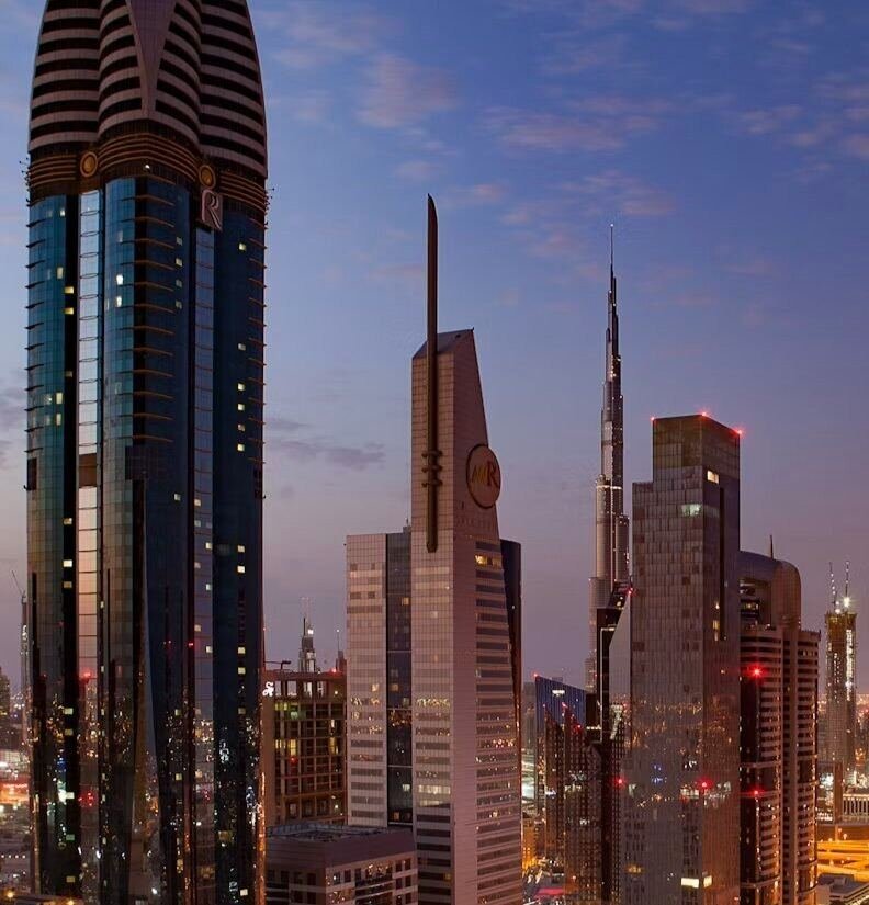 Dubai high-rise towers at dusk (illustrative photo) – not a photo of Park Heights